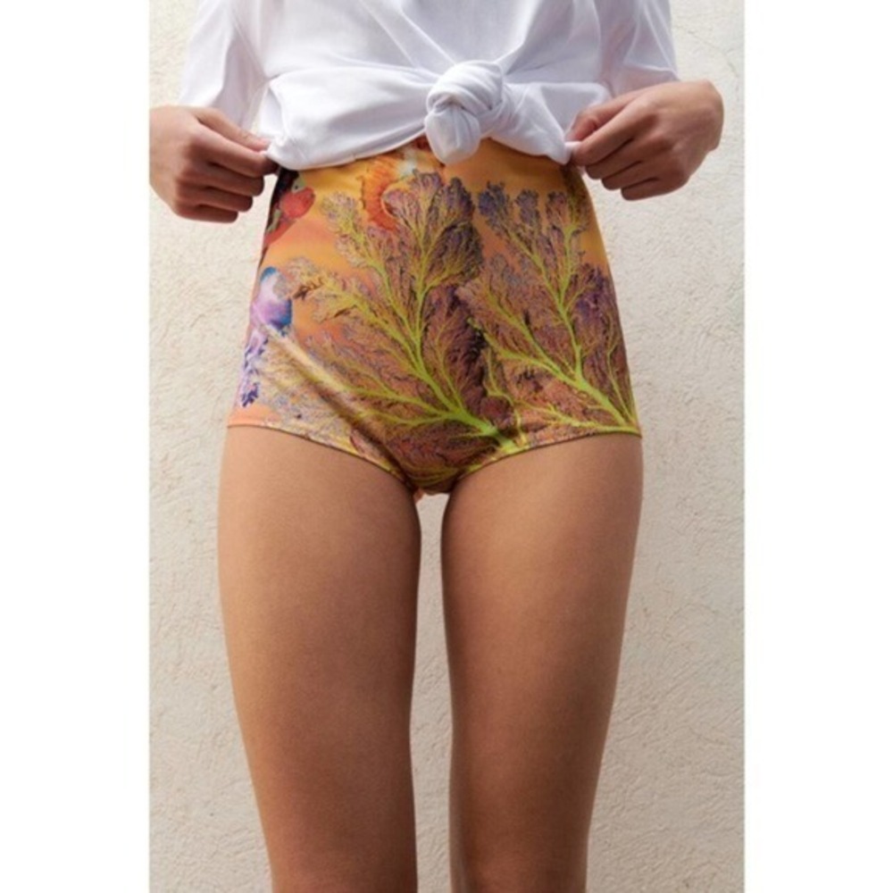 ZARA printed tap shorts light orange 1165/210